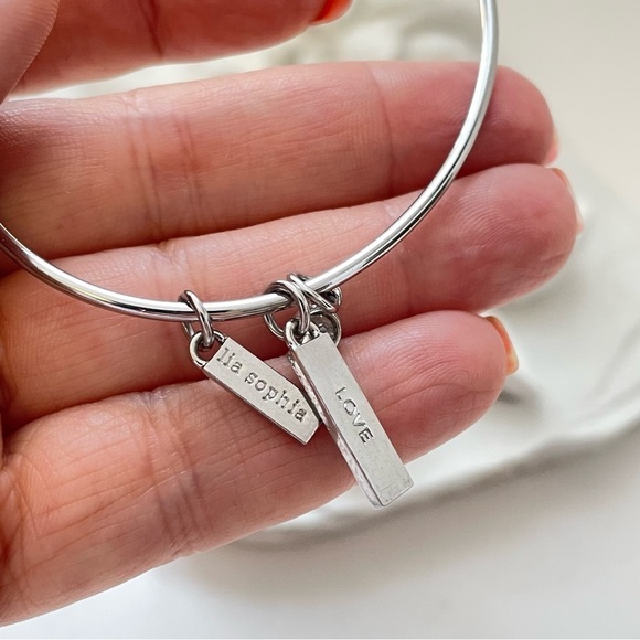 Lia Sophia Silver Tone Charm Bangle - Picture 6 of 7